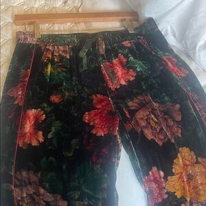 Johnny Was Multicolor Velvet Trousers